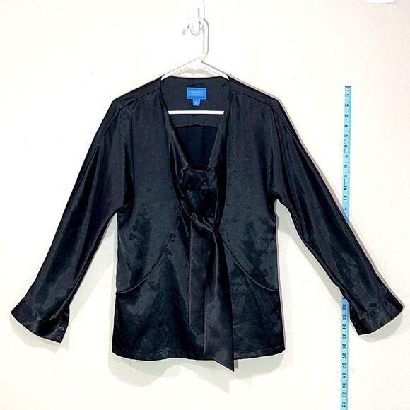 Black Simply Vera By Vera Wang Long Sleeve Dress Top. Size 6. - Picture 1 of 8